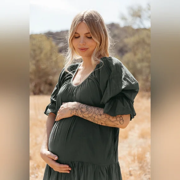 Daughters of India Sahana Gown Emerald Green Size Small Dress Handmade Cotton - Picture 6 of 10